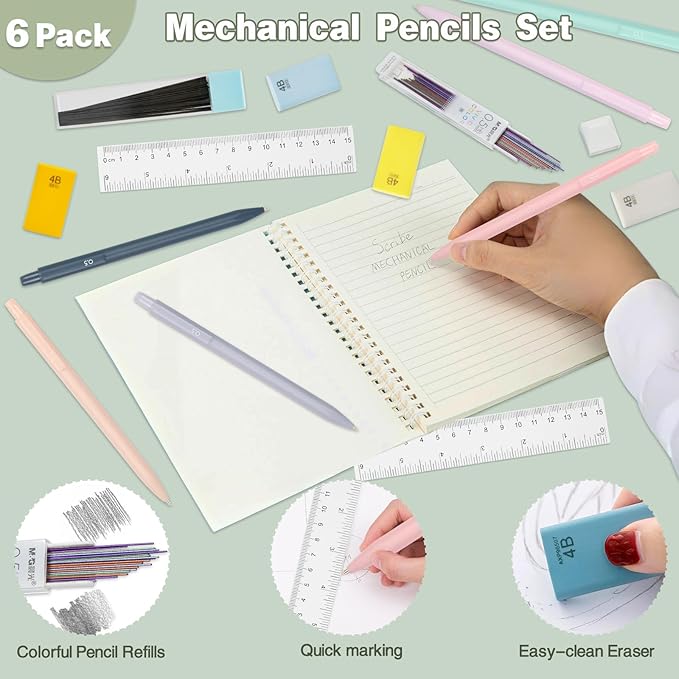 52 PCS Aesthetic School Supplies with Highlighters, Mechanical Pencils, Color Ink Gel pens, Pencil Case, Bible Study Supplies, Pens Pencils and Highlighters Set, Stationary Set for Student