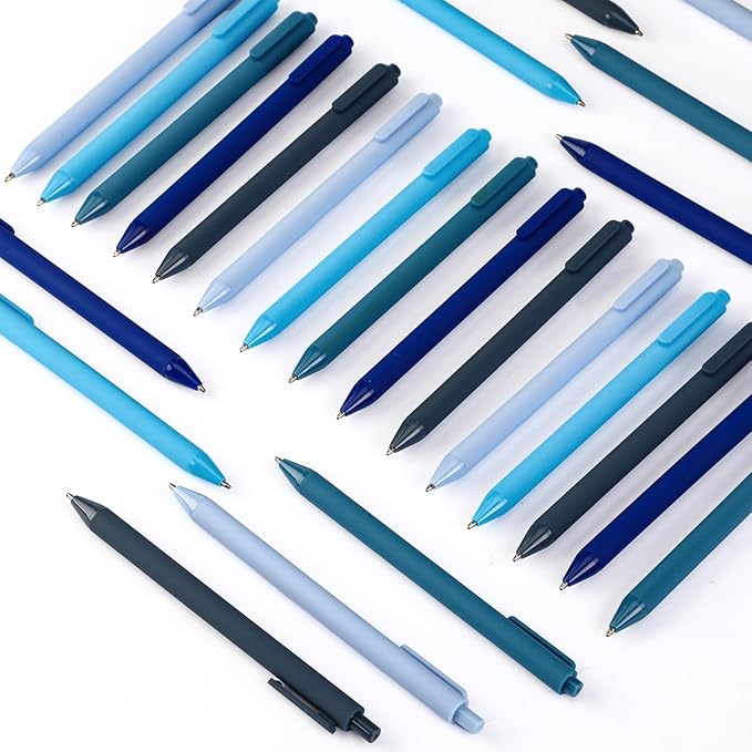 50 Pcs Ballpoint Pens Bulk Retractable Writing 1. 0 mm Black Ink Cute Pens Smooth Writing Color Fancy Gift for Teacher Student Employee Office School Home Baby Shower Supplies (Blue Series)