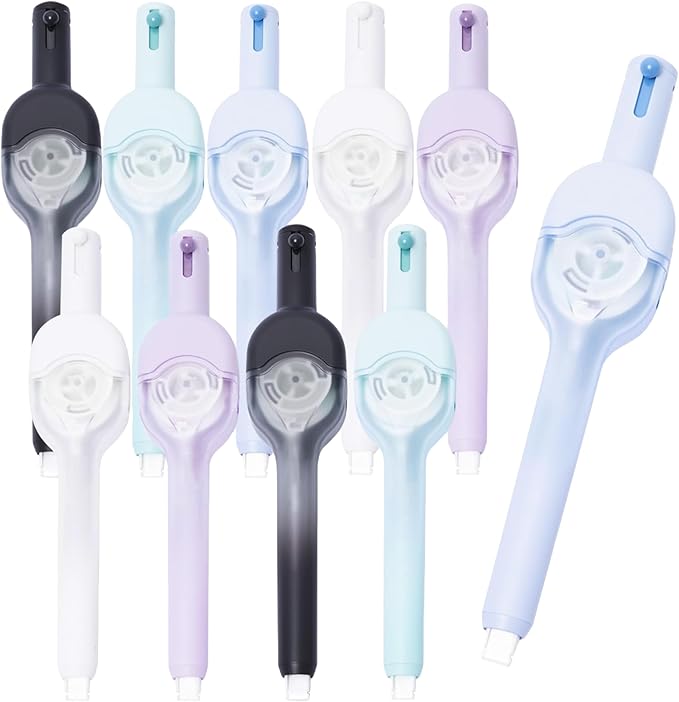 10 PCS Correction Tape Pens White-Out Applicator with Protective Cover, Smooth Ink Tape, Aesthetic Pen Design for School & Office Supplies (Push and Pull)