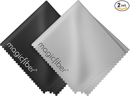 MagicFiber Microfiber Cleaning Cloths, 2 Pack - Premium Cloth for Glasses, Lens, Screens & More