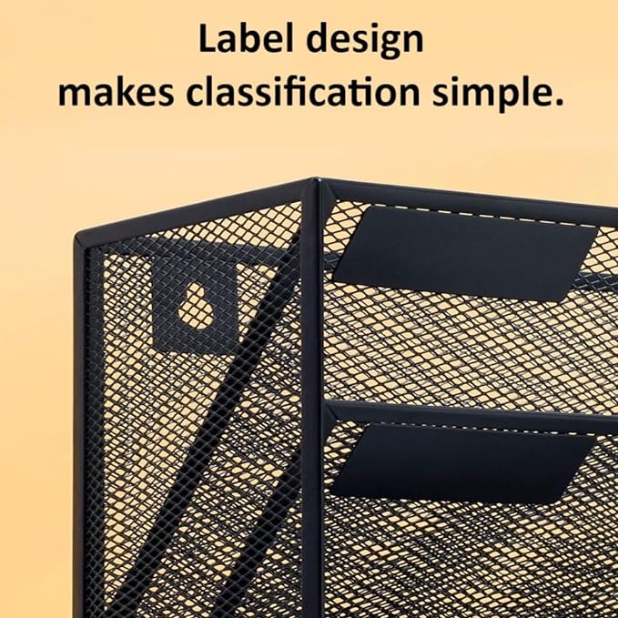 Kuntine.B Wall File Organizer Office Hanging Magazine Holder Wall File Organizer for Office Home (Black, 5 Tier)