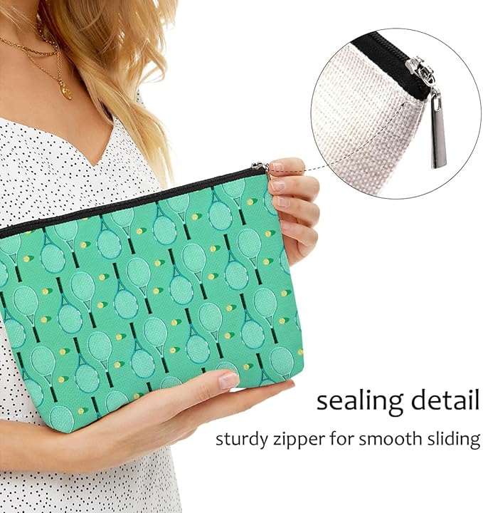 Tennis Gifts, Inspirational Tennis Makeup Bag, Tennis Accessories Tennis Gift Cosmetic Bag Toiletry Bag, Tennis Player Graduation Birthday Gifts for Women Girls Tennis Lovers Sister Tennis Team