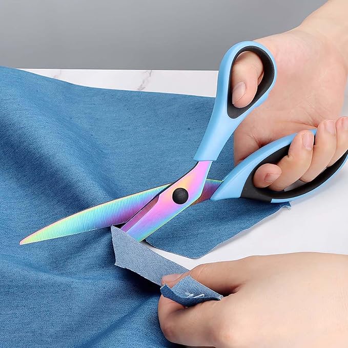 8.5" Scissors Bulk Set of 12-Pack, Sharp Scissors all Purpose Heavy Duty, Non-Stick and Titanium Coating Blade, Multipurpose Shears for Office Home School Sewing Fabric DIY Craft Supplies