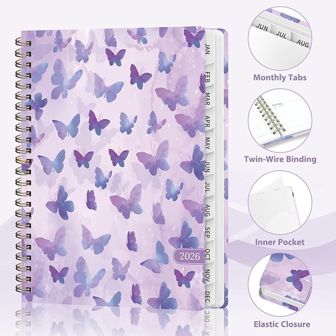 2026 Planner, Weekly and Monthly Calendar Academic Planner, Jan 2026 - Dec 2026, Planning Agenda Book for Desk Accessories and School Supplies - A5 (6.3'' x 8.5'')