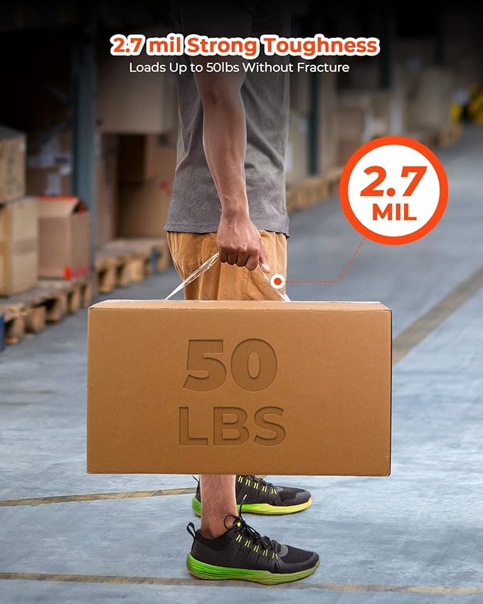 MUNBYN Packing Tape, Heavy Duty Shipping Tape with Total 720 Yards, 2.7mil, 1.88" *60 Yard(Per Rolls) Great for Shipping Packing Moving Mailing Office Storage, Clear Tape Refill for Dispenser