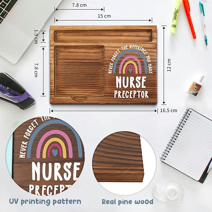 Nurse Preceptor Appreciation Gifts Note Pad Holder Desk Organizer, Thank You Gift for Nursing Mentors and Clinical Trainers, Nurse Week, Graduation, Birthday or Holiday PB012