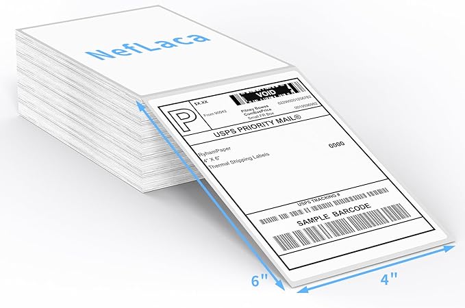 Direct Thermal Label-Shipping Label 4x6-NefLaca Thermal Printer Sticker 4"x6",Compatible with Rollo,Nelko,Zebra. MUNBYN Printer(Pack of 500 Labels)