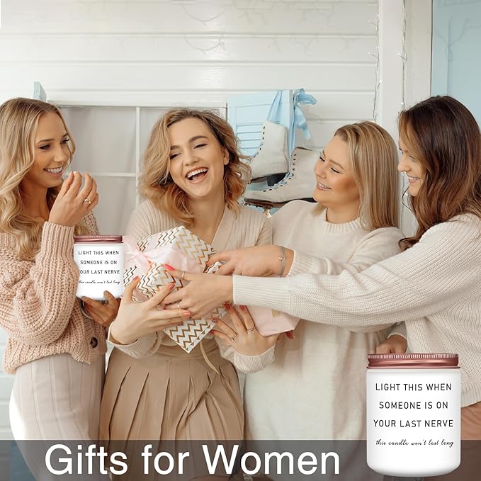 Homsolver Gifts for Women, Best Friend Birthday Christmas Friendship Gifts for Women, Sister, Friend, Mom, Bestie, Her, BFF, Coworker, Unique Woman Gift, Funny Lavender Scented Candle Gift