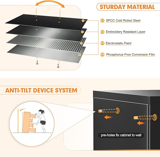 INTERGREAT 4 Drawer File Cabinet, Black Lateral File Cabinets with Lock, Metal Steel Wide Filing Cabinets for Home Office, Fast Assembly