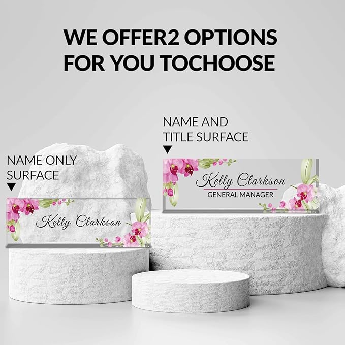 Desk Name Plate Personalized, Custom Name Plate for Desk, Acrylic Desktop Accessories, Office Gift & Decor for Women Men, Teacher Nurse Boss Employee Appreciation Gifts