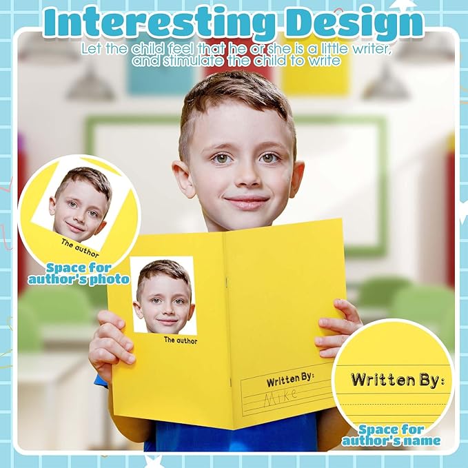 Henoyso 48 Pcs 120 Pages Primary Composition Notebooks K-2 9 3/4 x 7 1/2 Inch Journals Primary Journals Blank Books for Kids to Write Stories Kindergarten (Colorful)