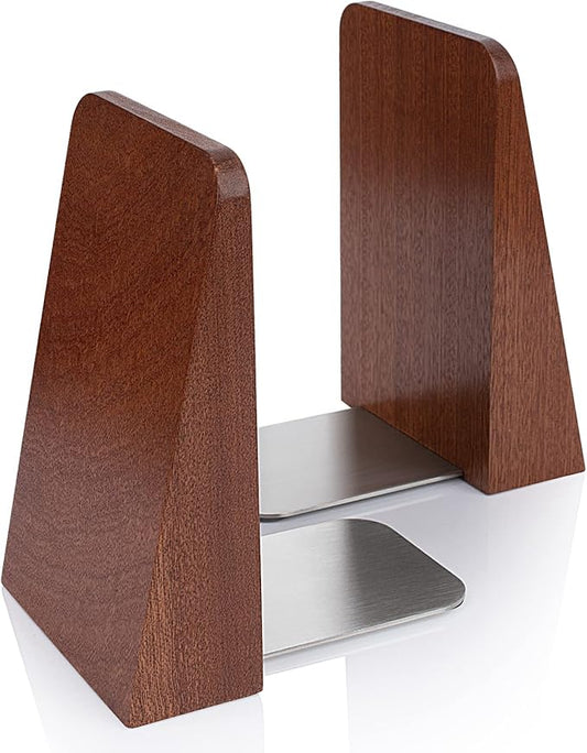 Wood Handmade Heavy Duty Bookends for Shelves Decorative Book Ends to Hold Books for Office