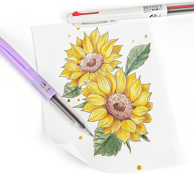 12 PCS Multicolor Gel Pen, 0.5mm Colored Pens, 3-in-1 Multicolor Ink Pens, 18 Colors Retractable Pen for Journaling Planner Office, Office Supplies