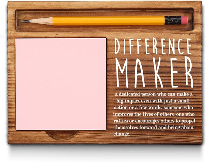 Difference Maker Gifts Sticky Note Holder Thank You Appreciation Quote Gifts for Leader Boss Women Best Mom Mentor Coach Manager Coworker Employee Teacher Self-Stick Note Pad Holders GSH19