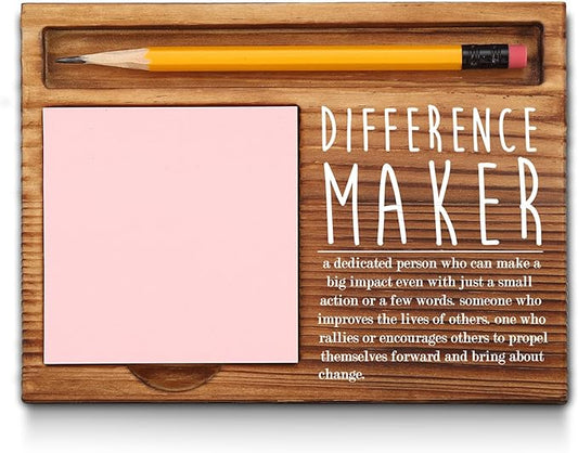 Difference Maker Gifts Sticky Note Holder Thank You Appreciation Quote Gifts for Leader Boss Women Best Mom Mentor Coach Manager Coworker Employee Teacher Self-Stick Note Pad Holders GSH19
