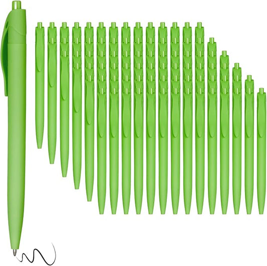 BallPoint Pens, 100 Pack (BLACK Ink),Bulk Pens, Light Green Barrel,Click Pens for Office Home and School, Retractable Ballpoint Pens, Medium Point, 1.00MM (Light Green)