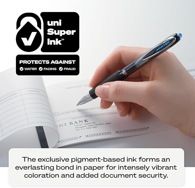 Signo Gel 207 Roller Ball Retractable Gel Pen, Blue Ink, 0.7MM, Dozen