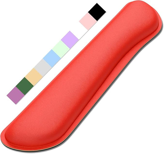 Dapesuom Enlarge Keyboard Wrist Rest, Cute Memory Foam Keyboard Wrist Cushion for Computer Desk Mats Support, Typing Pain Relief Ergonomic Mouse Pad Rests with Non-Slip Base for Gaming, Laptop, Red