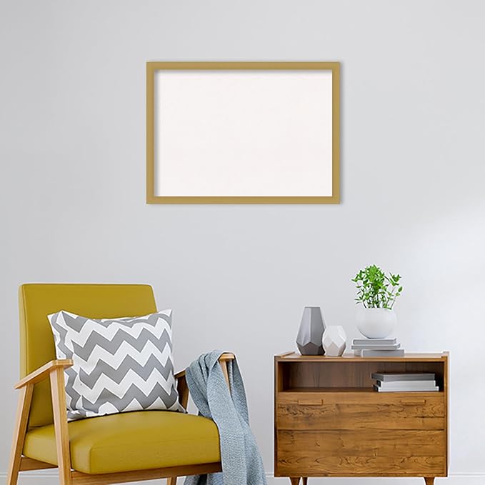 Amanti Art White Cork Board for Wall, 22x30 Vision Board with Gold Frame, Medium Corkboard Office Decor for Home Organization, Casual Corkboard Pinboard to display items for home organization