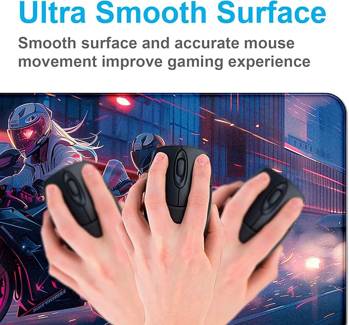 Anime Knight Motorcycle Mouse Pad Large Cool Sports Car Office Men's and Women's Desktop Pad, Super Large Motorcycle Computer Game Mouse Pad 35.4 x 15.7 Inches