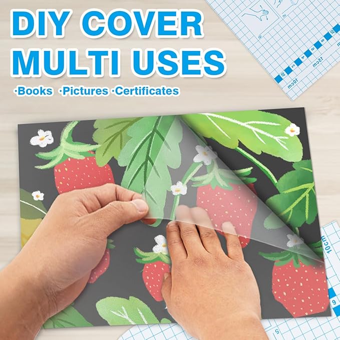 Chell 4 Pack Matte Clear Contact Paper Roll for Books, Crafts and Countertops, Self Adhesive Book Cover, 17.5 in x 5 ft