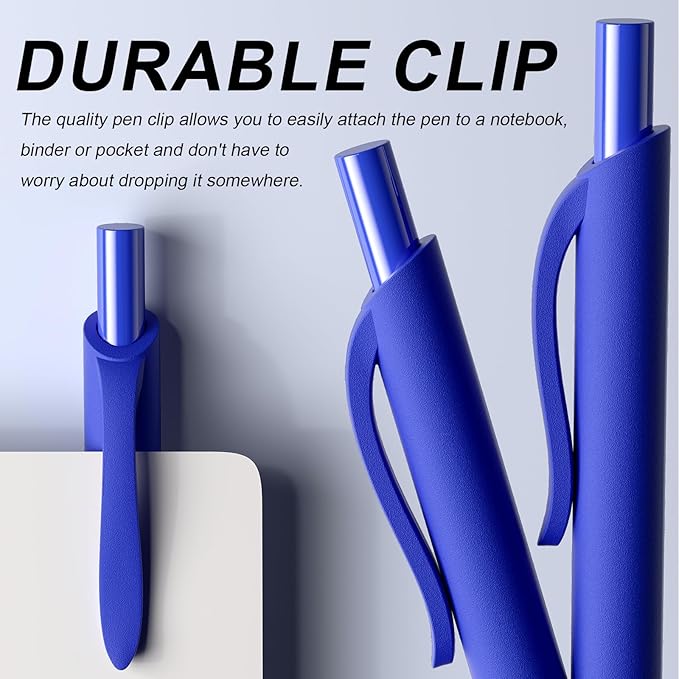 50 Pack Blue Ink Pens - Bulk Pens, 1.0MM Medium Point Ballpoint Pens, Smooth Writing No Bleed Retractable Ball Point Pen (Blue)