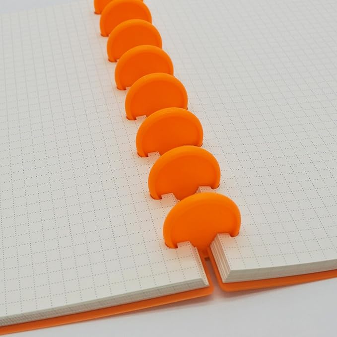 100pcs Discbound Notebook Discs DIY Planner Accessoriesfits for Tul,Levenger,Arc,Happy Planner,Talia(Orange,1.26 inch/32mm)