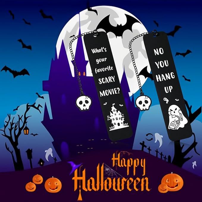 Horror Bookmarks, Scream Merch, Gothic Bookmarks, Ghostface Wicked Merch, Horror Movie Merchandise,Spooky Bookmark Gifts for College Girls, Horror Lovers Gifts, Black Book Marks for Reading Women Men