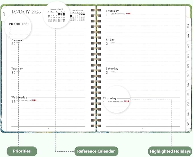 2026 Planner, Weekly and Monthly Calendar Planner Agenda, Jan 2026 - Dec 2026, Planning Academic Book, Office Desk Accessories and School Supplies - A5 (6.3'' x 8.5'')