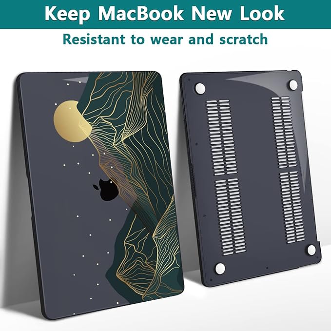 Teryeefi MacBook Pro 13 Inch Case, Hard Shell, Keyboard Cover, Screen Protector, A2338 A2251 A2289 A2159 A1989 A1706, Landscape