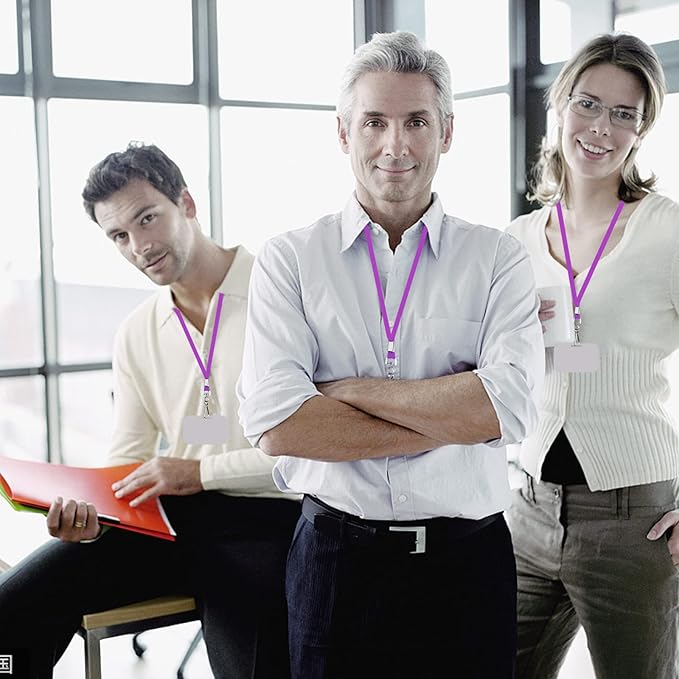 Purple Lanyards Bulk 50 packs Lanyards for ID Badges,Lanyards with Swivel Hook Clips for Name Tag Lanyard ID Holder