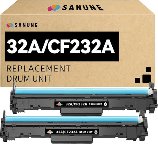 32A Black Imaging Drum High Yield Replacement for HP 32A CF232A Drum Unit Compatible with M203dn M203dw MFP M227fdn M227sdn M227fdw Printer (2-Pack)