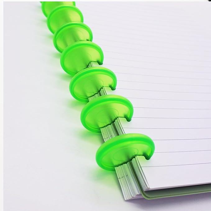 100pcs Discbound Notebook Discs DIY Planner Accessoriesfits for Tul,Levenger,Arc,Happy Planner,Talia(Transparent Green,1.5inch/38mm)