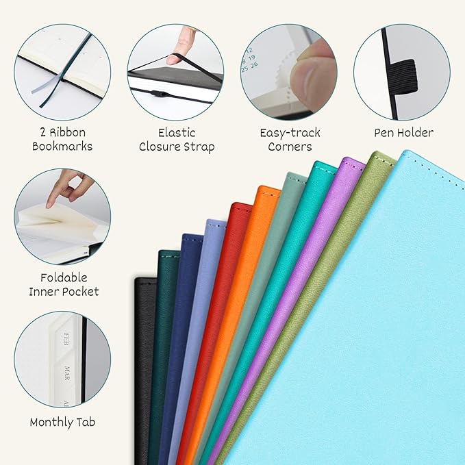 BEZEND 2026 Planner Weekly and Monthly (8.5" x 11") Daily Calendar Book with Tabs (Jul 25-Dec 26) Vertical Hourly Timeslots, Storage Pocket, Pen Holder, PU Leather Hardcover - Lavender