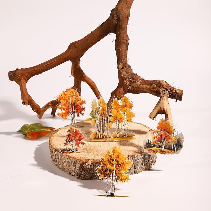 Forest PET Sticker Set, 120PCS Tree Ephemera for Scrapbooking, Journaling, Crafting, DIY Projects, and Art Supplies