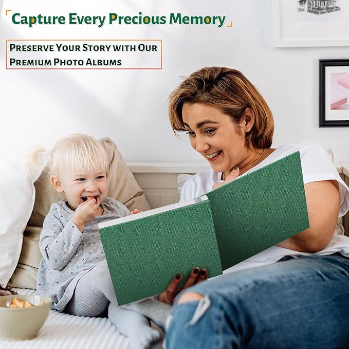 Photo Album Self Adhesive Scrapbook,120 Pages Large Photo Book for 4x6,5x7,8x10 Pictures,DIY Album for Baby Wedding Family Travel Birthday,with Metallic Pen and Scraper