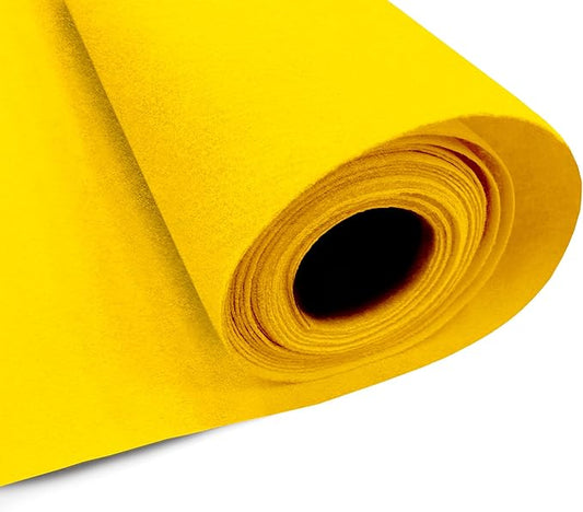 Eovea - Acrylic Felt Fabric by The Yard-72" Inch Wide -1.6mm Thick Felt Fabric | Non-Stiff Soft Craft Felt Supplies for DIY Arts & Craft, Sewing, Patchwork, Cushion & Padding(Yellow, 10 Yards)