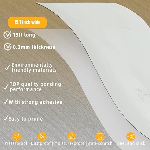 GSCIT Club Marble Wallpaper, 15.7 inch X 15ft Self Adhesive Wood Grain Repair Tape Patch for Tables, Chairs, Baseboards, Doors, Windows, Floors, Handicraft DIY.