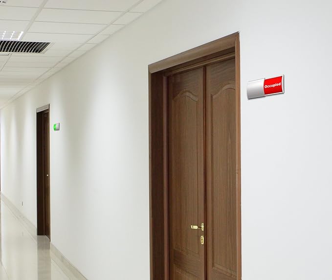 Set of 3, SLIDER SIGN HOLDER FOR DOOR OR WALL MOUNT NAME PLATE FRAME DISPLAY CURVATURE PLAQUE SILVER ALUMINUM 8.0" W x 2.36" H