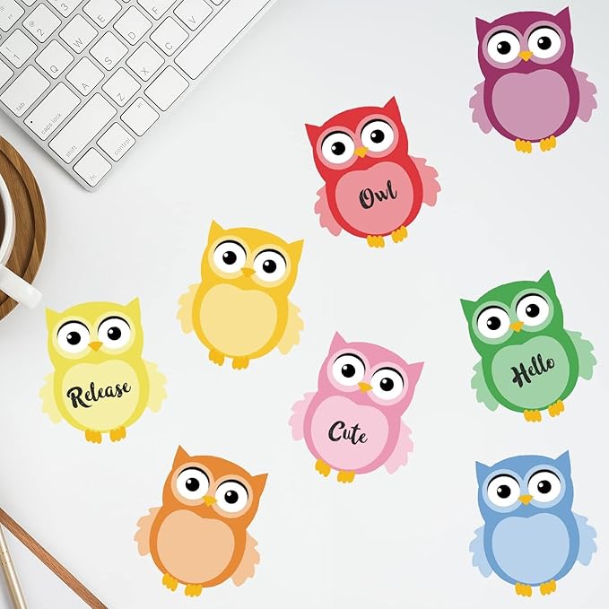 12 Pieces Owl Sticky Note Adhesive Cute Memo Notes Self-Stick Owl Note Pads for Reminders, Study, Work, Office, School and Home, 12 Styles