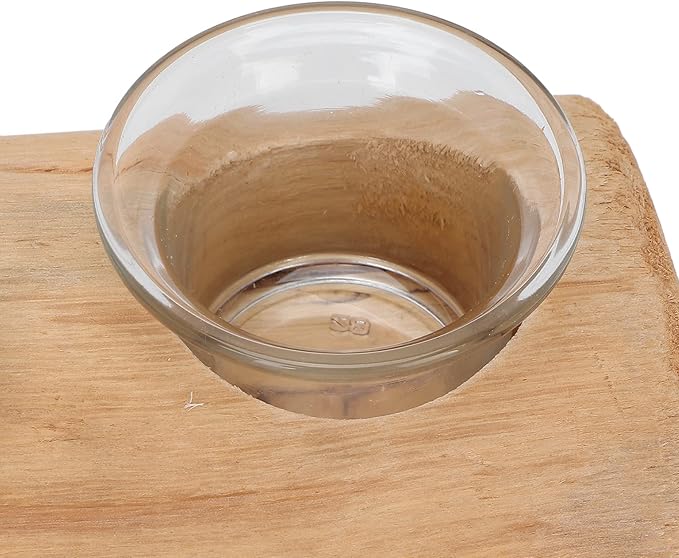 2 Hole Wooden Candle Holder Pastoral Style Simple Elegant Christmas Candleholder Dining Table Decoration