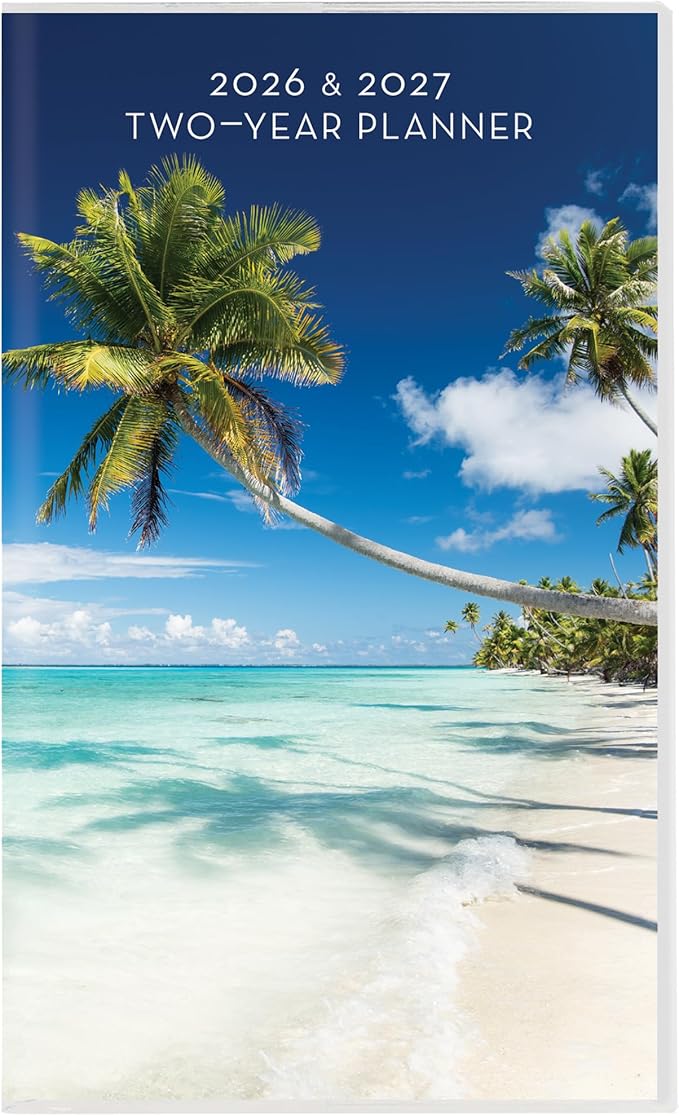 Graphique 2 Year Pocket Planner | 29 Month Organizer, Aug. 2025 – Dec. 2027 | Monthly Calendar & Notes Spreads | Marked Holidays | Island Paradise | 3.75” x 6"