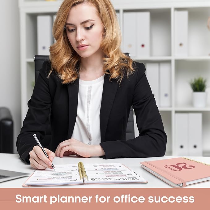 2026 Planner, Weekly and Monthly Calender Planner, Jan 2026 to Dec 2026, Hardcover 2026 Calendar Planner Book with Tabs & Inner Pocket, Office Home School Supplies for Women & Men - A5 (6.3" x 8.5"), Pink