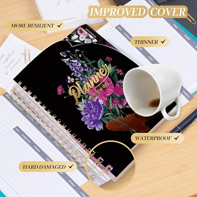 Planner 2025-2026, 18 Months Large Academic Daily Weekly Monthly Planner Organizer, July. 2025 - Dec. 2026, 8.5x9.8" Agenda with Page Tabs, Separator Page, Pocket Folder, Bookmark, Stickers & Sticky Note Set