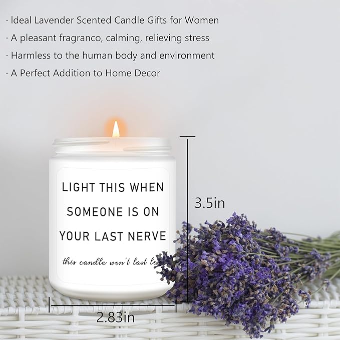 Homsolver Gifts for Women, Best Friend Birthday Christmas Friendship Gifts for Women, Sister, Friend, Mom, Bestie, Her, BFF, Coworker, Unique Woman Gift, Funny Lavender Scented Candle Gift