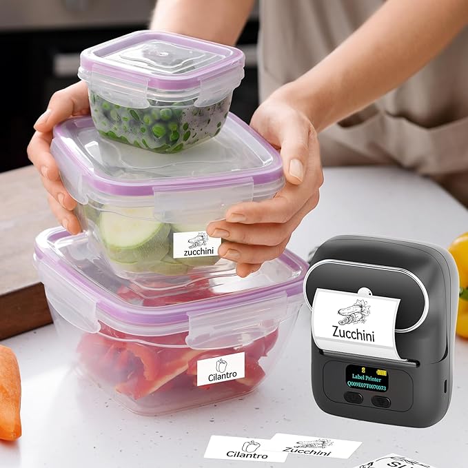 3 Rolls (1800Pcs) Thermal Labels, Phomemo 0.78'' x 0.39'' Stickers Compatible with Phomemo M220 M110 M108 M250 M260 M221 M120 M200 M150 Label Maker, Black on White