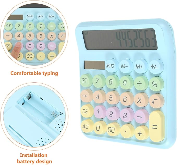STOBAZA Pocket Calculator Mechanical Keyboard Design Lightweight Portable Electronic Calculator for Office School Math and Physics for Students and Professionals
