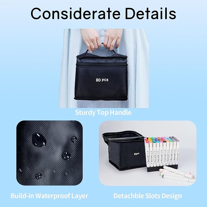 80 Colors Alcohol Markers, Art Markers for Artists with Coloring App, Dual Tip Marker for Kids Adult Painting Sketching Drawing with Travel Case Great Gift Idea