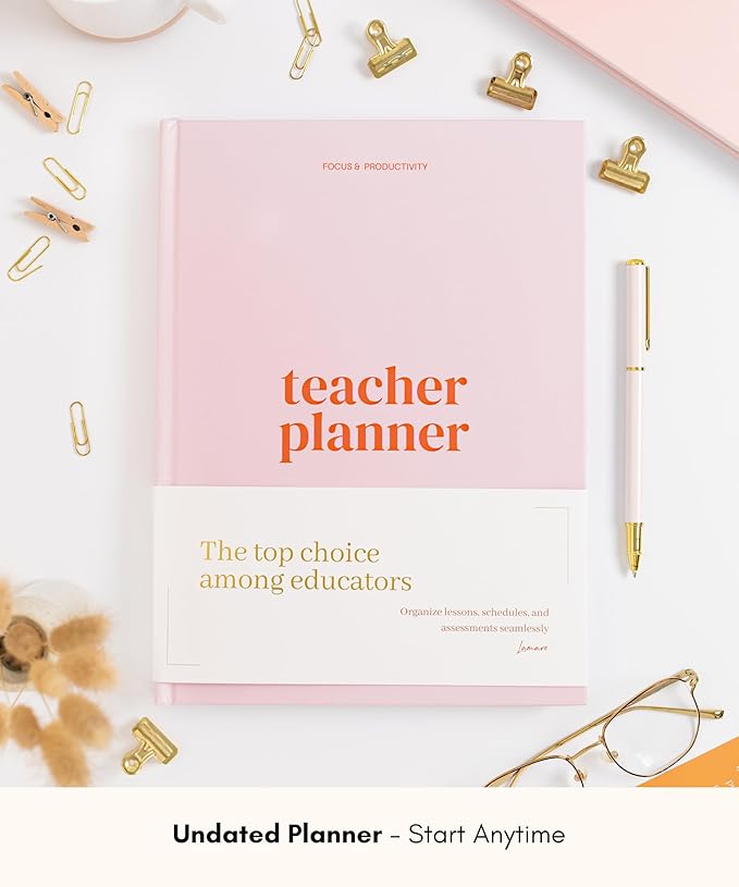 Lamare Teacher Planner 2025-2026 Academic Year – Undated Planner & Lesson Planner Book for Teachers with Class Schedule, Student Info & Weekly Planning