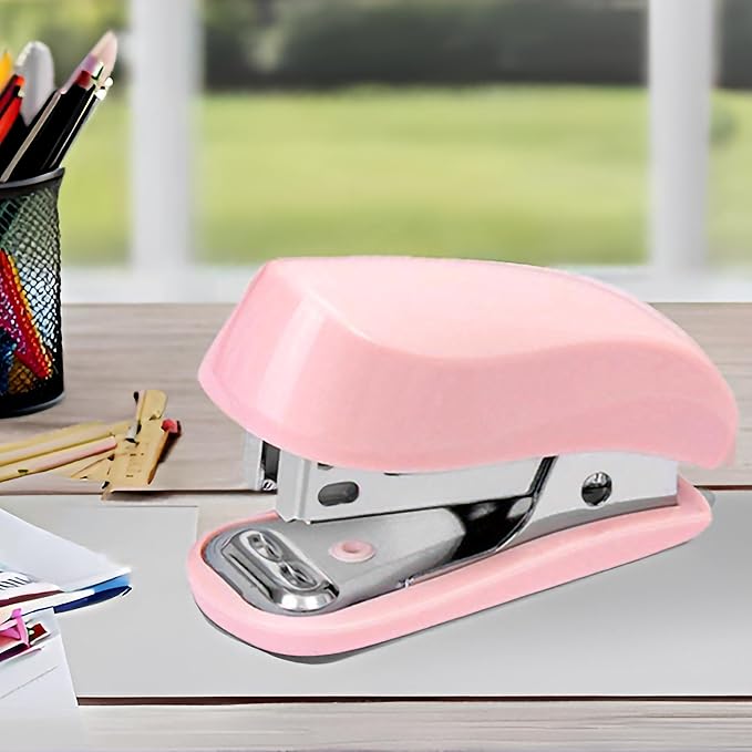 Mini Stapler - Cute Desk Stapler with 1280pcs Standard Staples and Staple Remover for Office & School Supplies (Blue & Pink)
